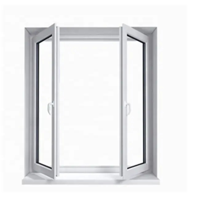 customized pvc windows double glassed slide windows with grill design for sale